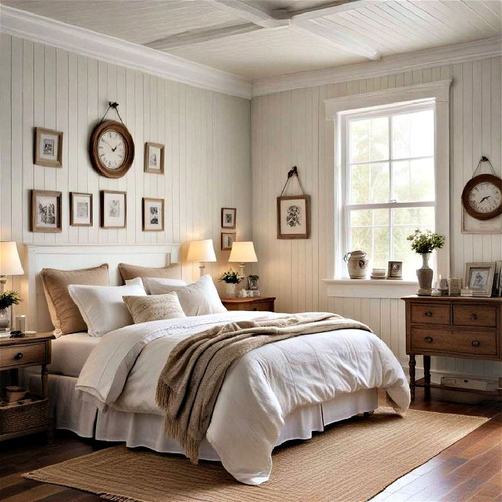 cozy cottage style beadboard walls to brighten any room