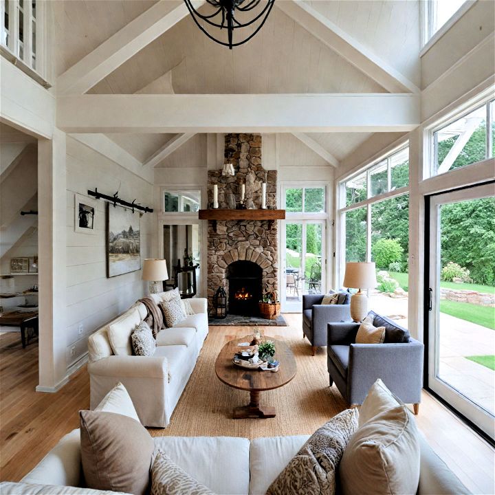 cozy cottage style vaulted ceilings
