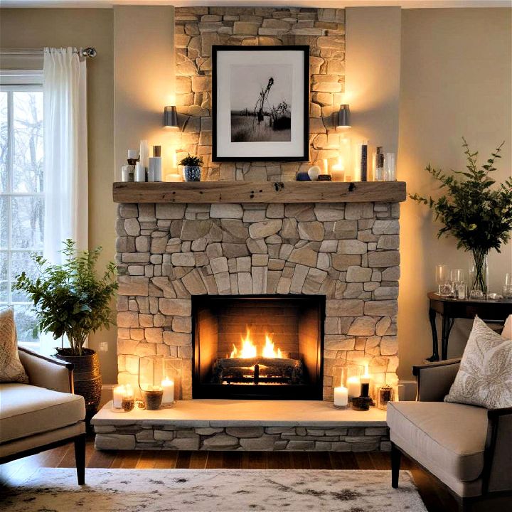cozy fireplace decor with ambient lighting