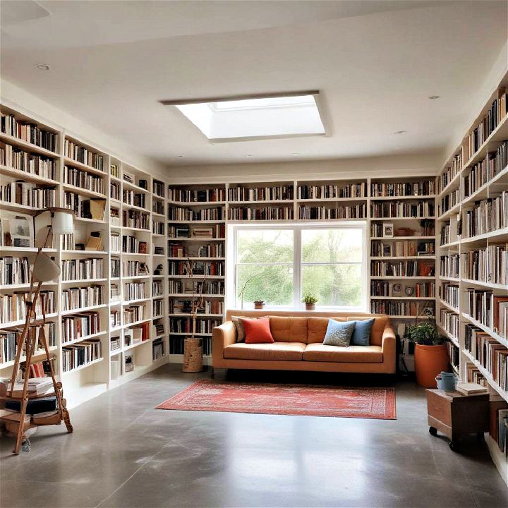 cozy library or reading room