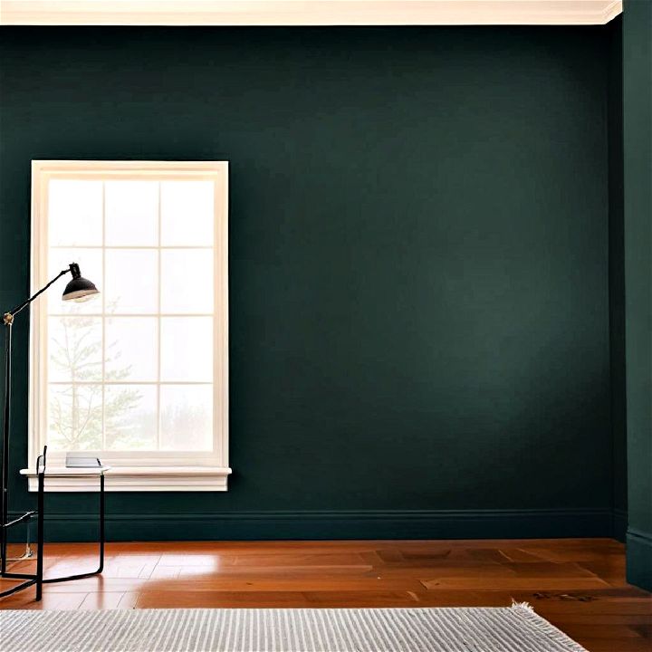 cozy pine needle green accent wall
