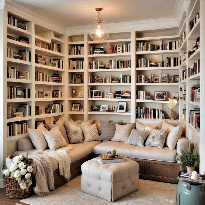 cozy reading nook with comfortable seating