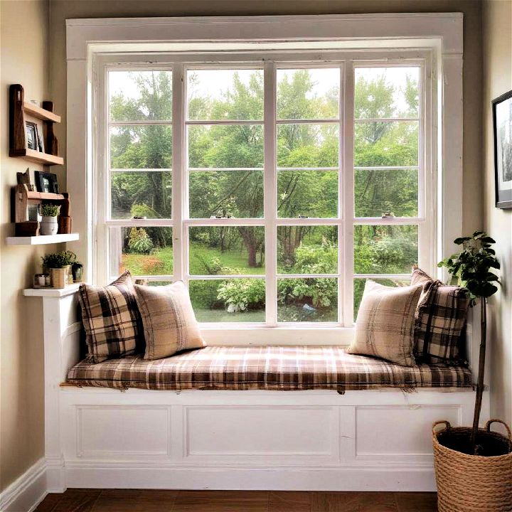 cozy rustic farmhouse window seat