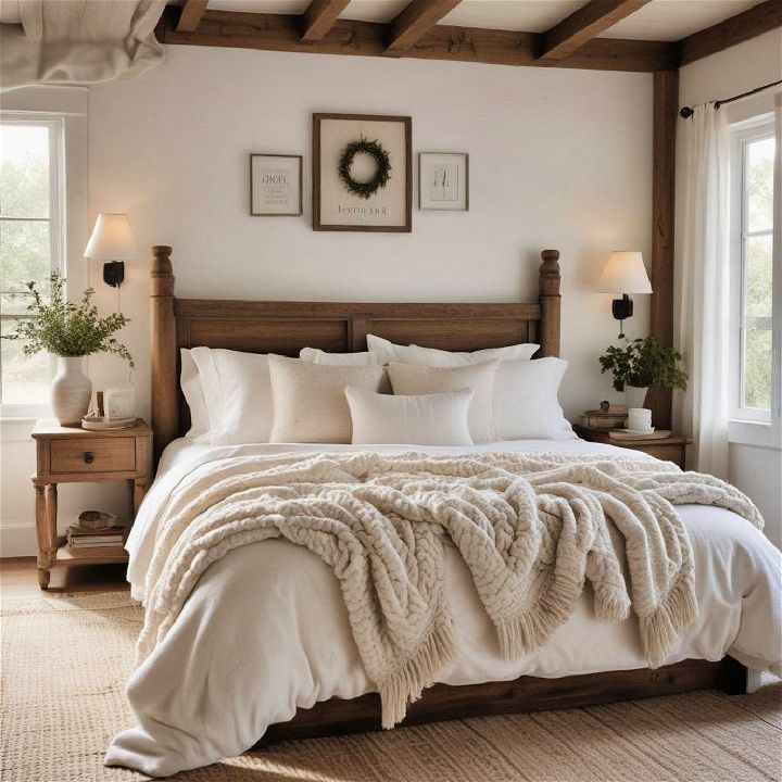 cozy textiles farmhouse bedroom