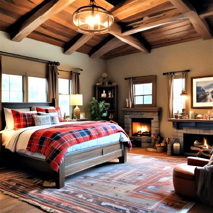 cozy campfire bedroom idea