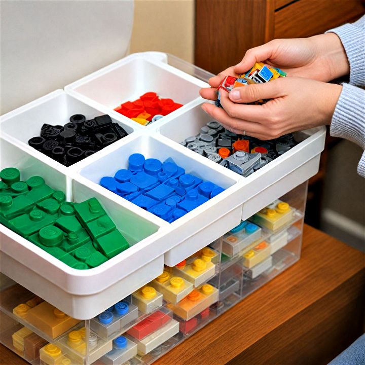 craft organizers for sorting and storing lego pieces