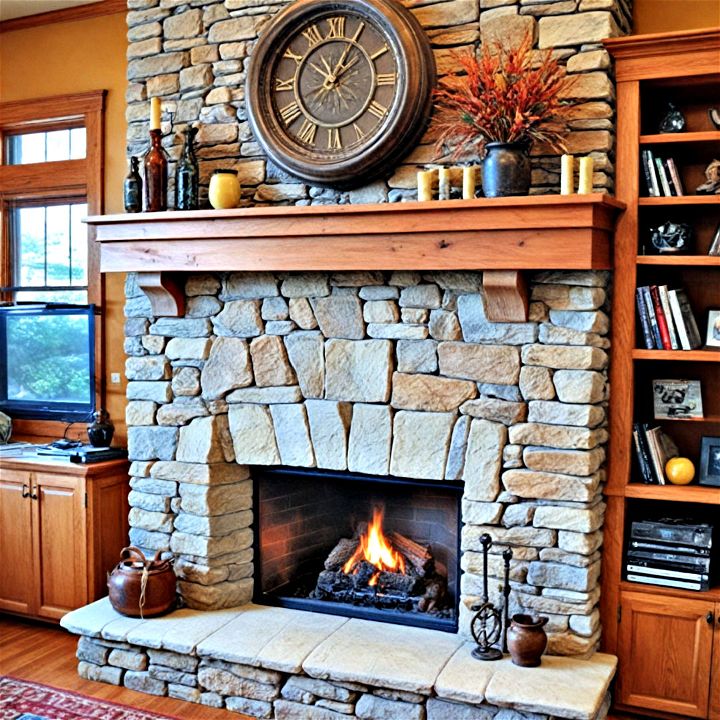 craftsman stone fireplace