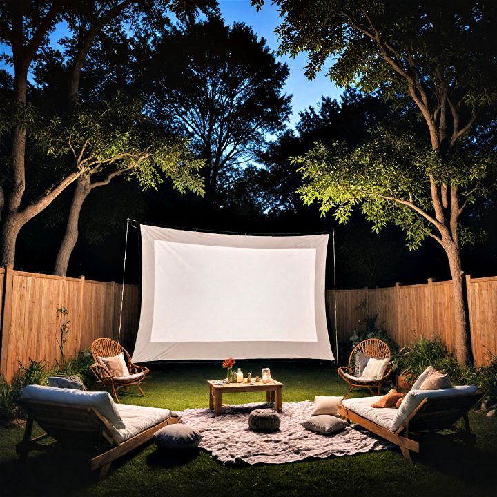 create a backyard cinema to enjoy movies under the stars with family