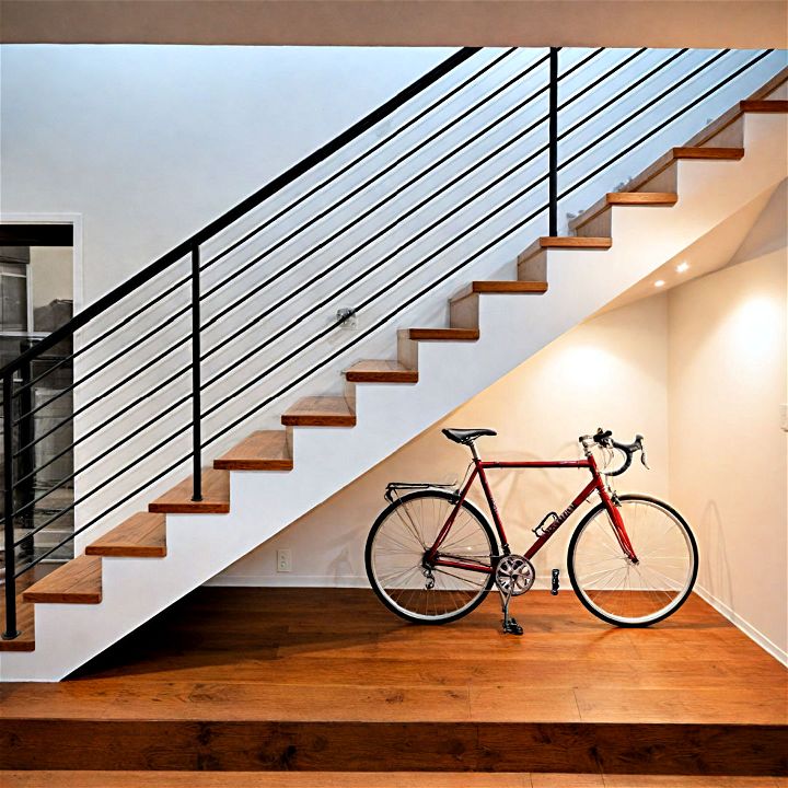 create a bike storage under your stairs