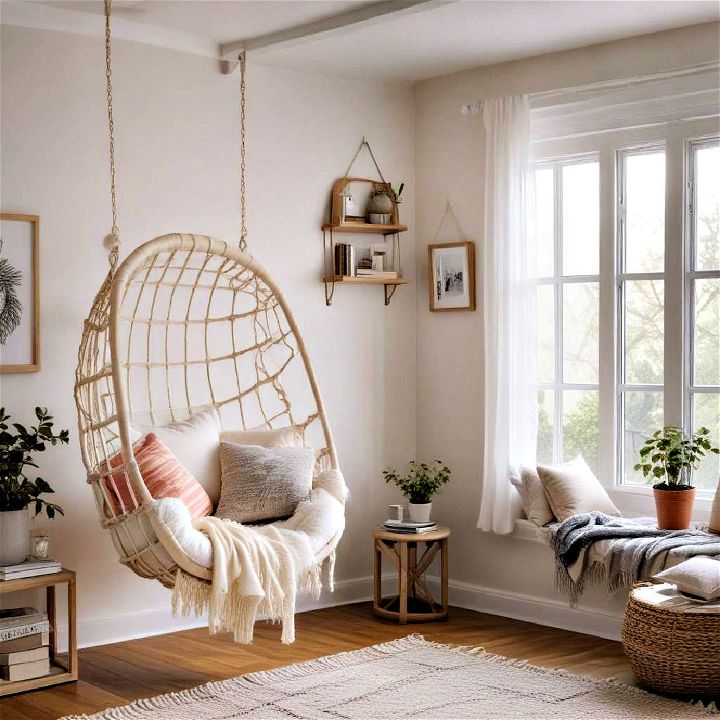create a fun and cozy swing or hanging chair