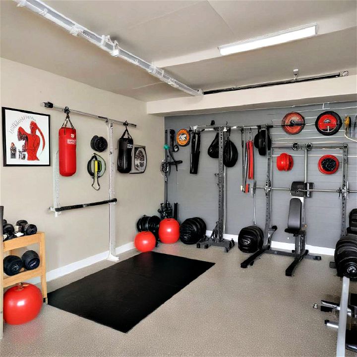 create a gym in your garage for convenient fitness