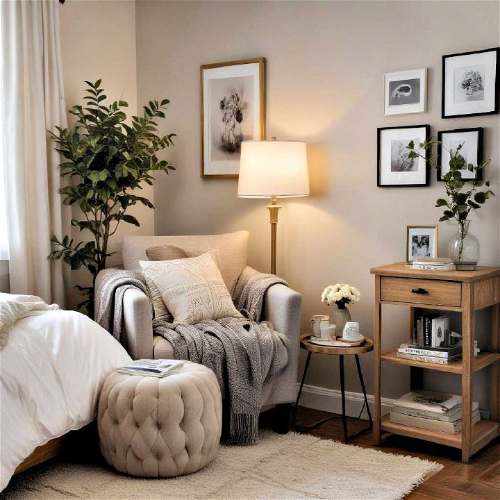 create a reading nook for cozy bedroom