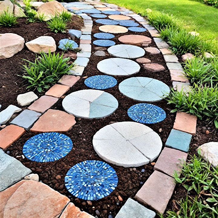 create a stunning mosaic stepping stone path for your backyard