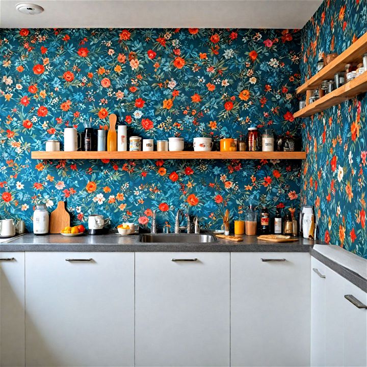 create an accent wall to add depth interest to a small kitchen
