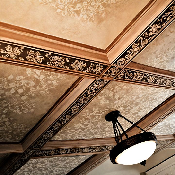creative and bespoke stenciled ceiling beams