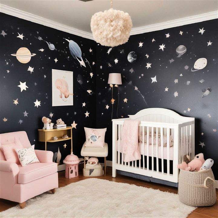 creative and fun outer space inspired nursery