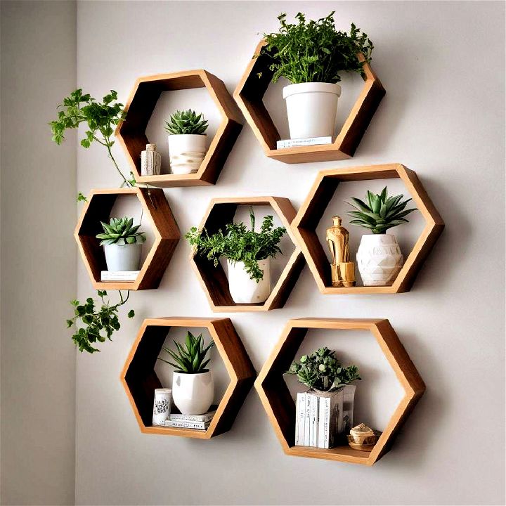 creative twist hexagonal corner shelf