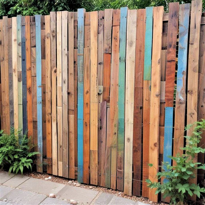 creativity pallet fence as outdoor art display