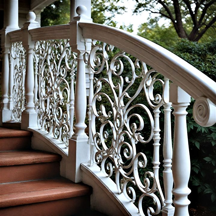 curved railing for a softer and more fluid architectural porch