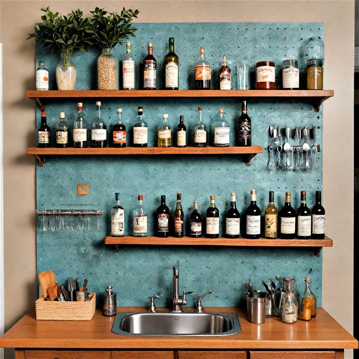 customizable and unique pegboard bar