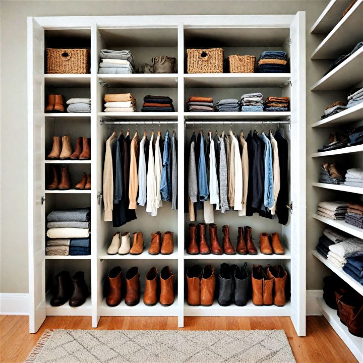 customize adjustable shelving for closet storage