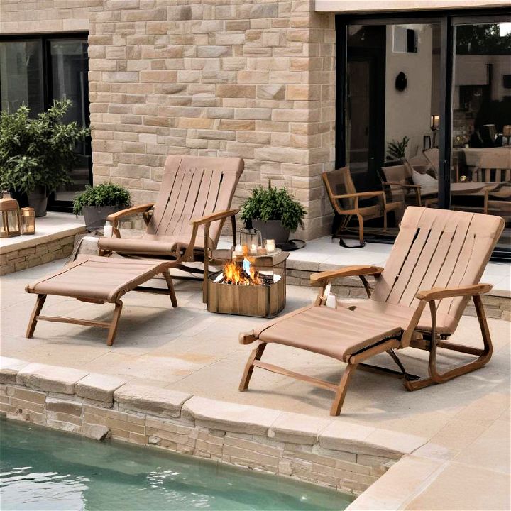 customize retractable deck chairs for fire pit