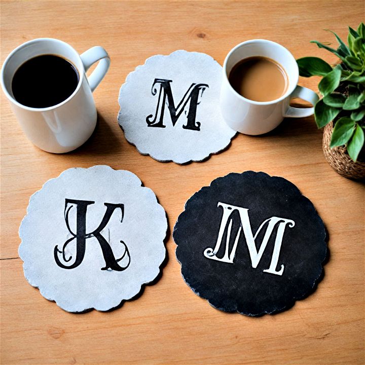 customized monogram coasters for unique and functional decor