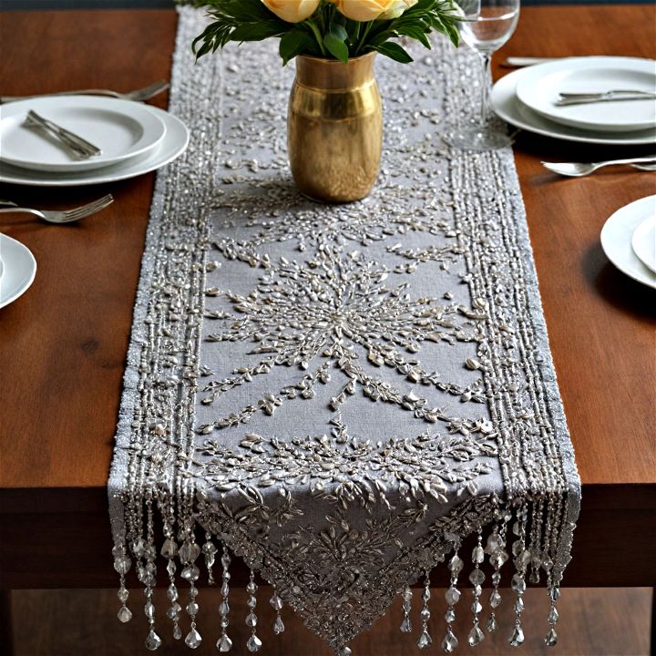 dazzle with a beaded table runner