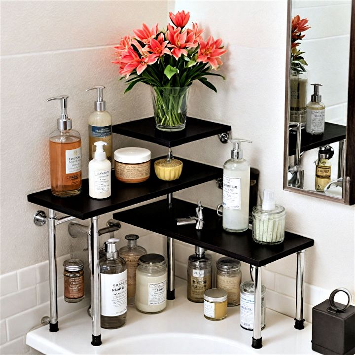 decorative bathroom shelf for storing items