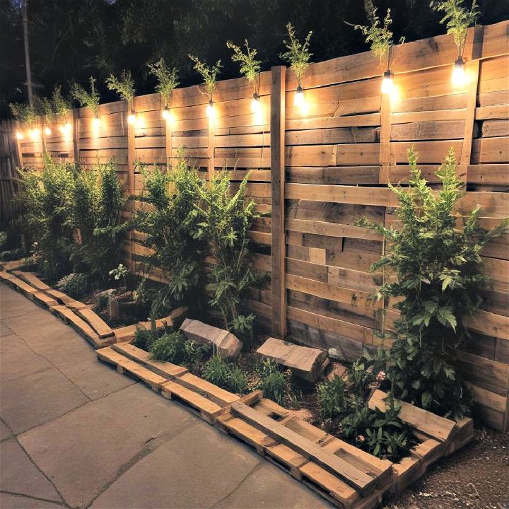 decorative illuminated pallet fence