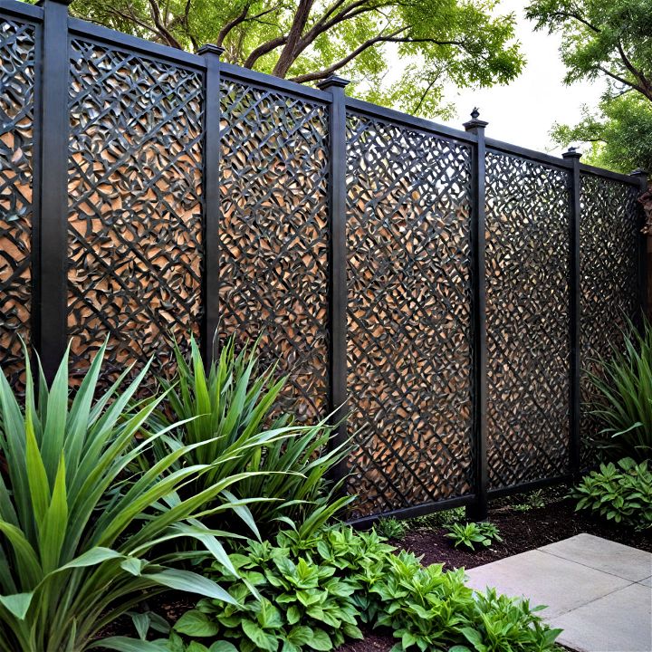 decorative metal panels for privacy fencing