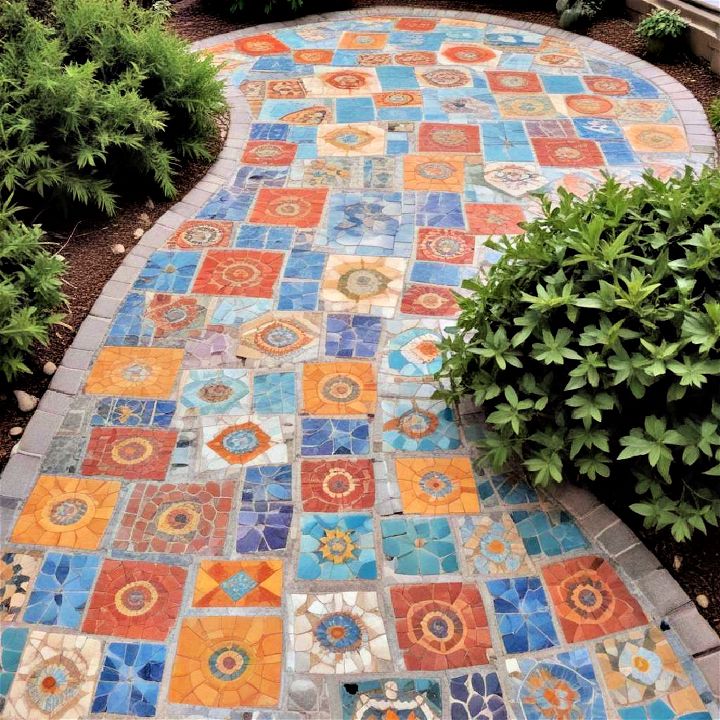 decorative mosaic pavers patios