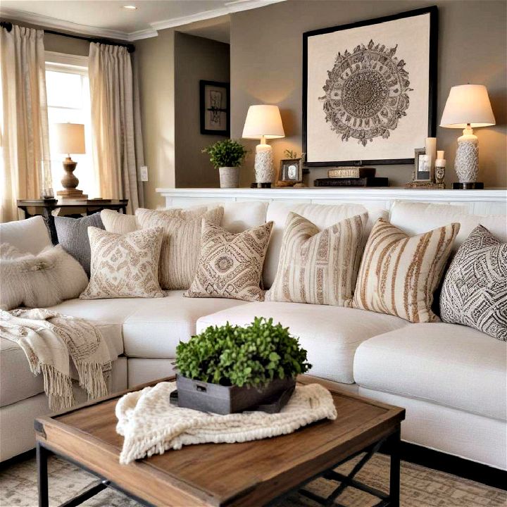 decorative pillows and throws