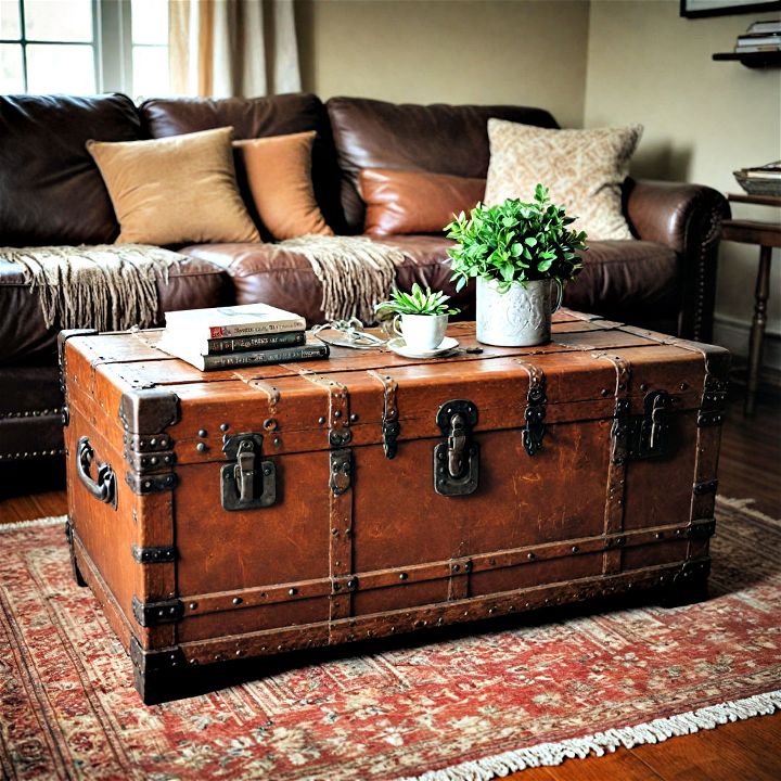decorative vintage trunk coffee table