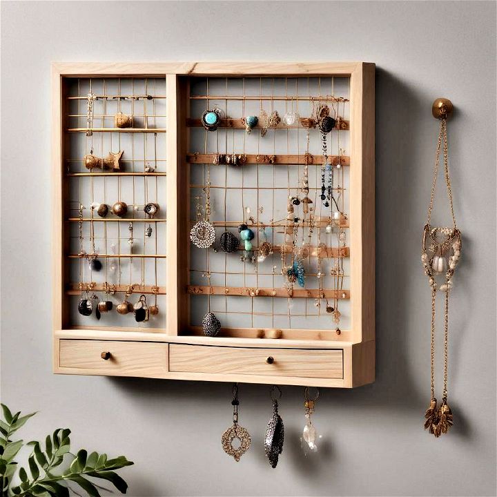 decorative wall mounted jewelry organizer