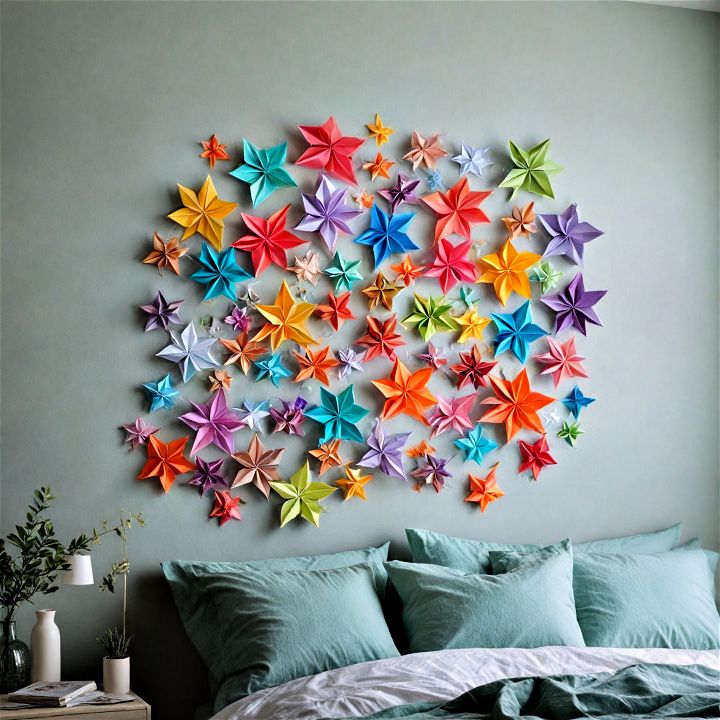 delicate and intricate origami wall art
