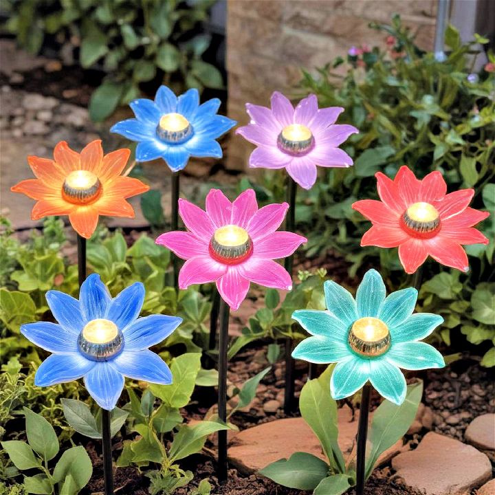 delightful flower shaped solar lights