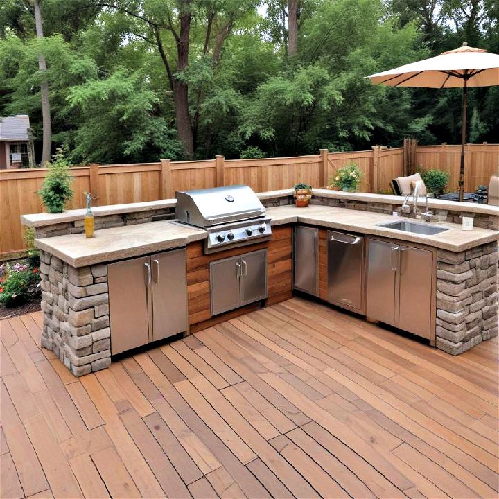 delightful outdoor kitchen deck