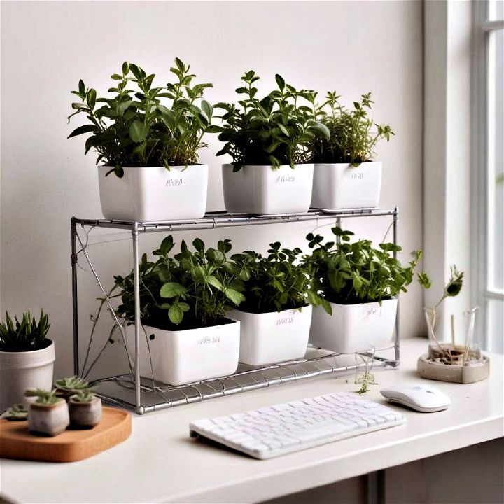desk herb garden for office