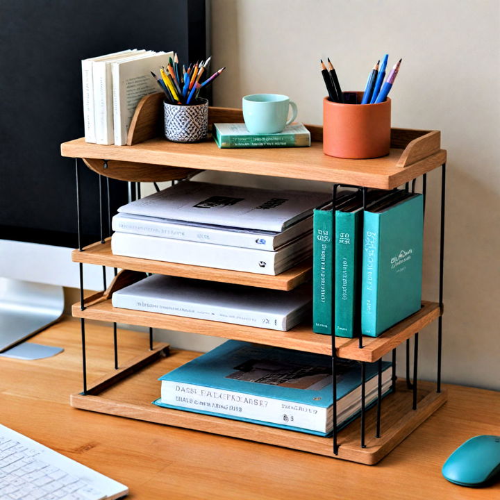 desk shelf organizer to maximize space