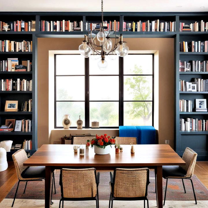 dining room bookcase wall