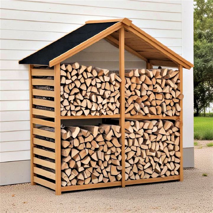 diy firewood storage rack