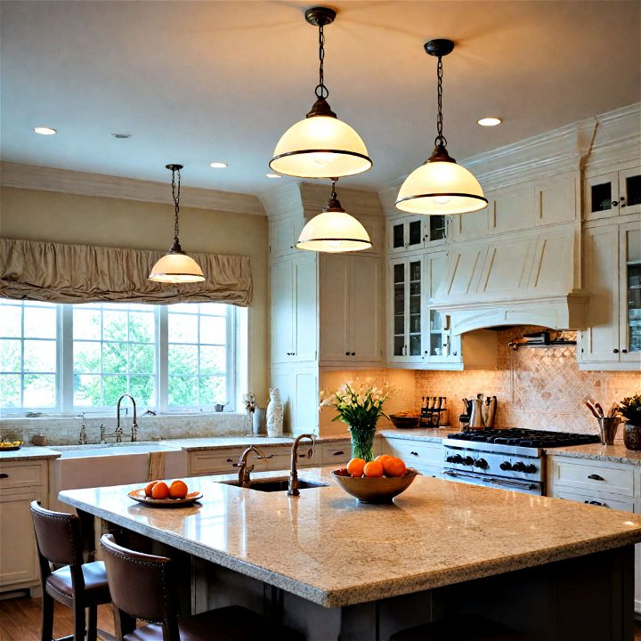 dome lights for a classic kitchen appearance