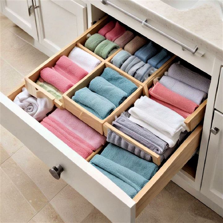 drawer dividers for towel storage