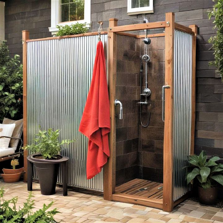 durable and stylish outdoor shower