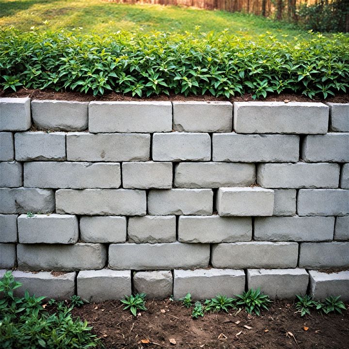 durable interlocking concrete block retaining wall