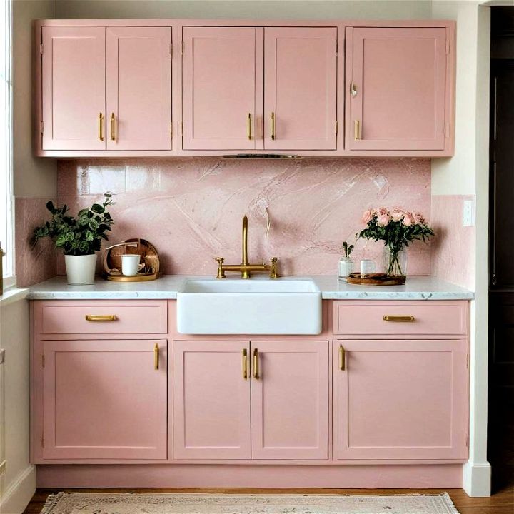 modern dusty rose color cabinets