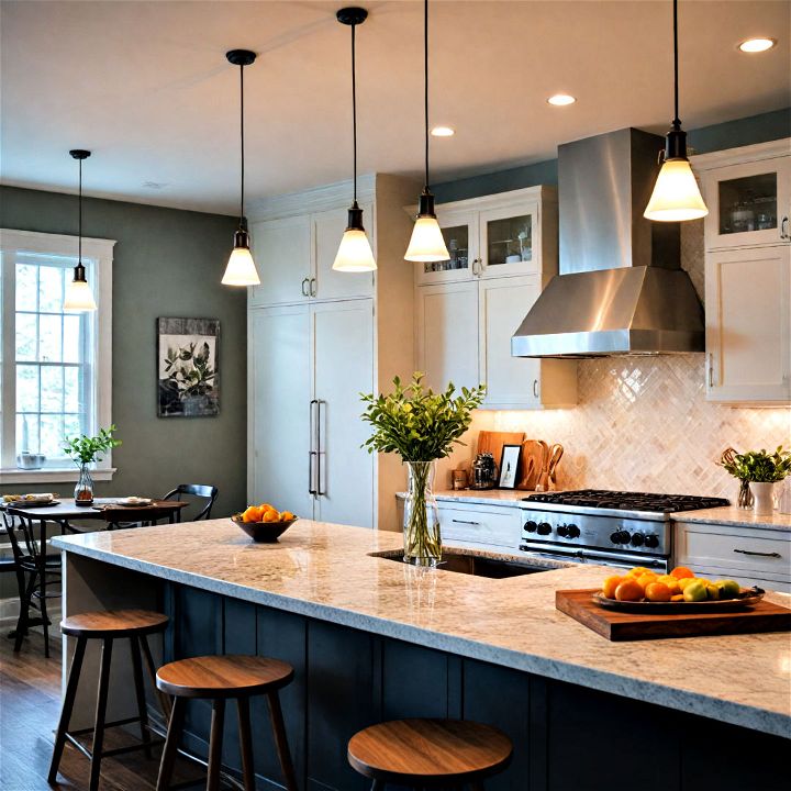 dynamic lighting scheme to illuminate your open kitchen