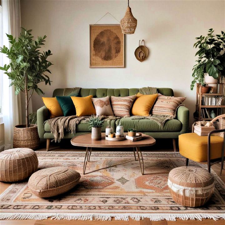 earthy color palette living room