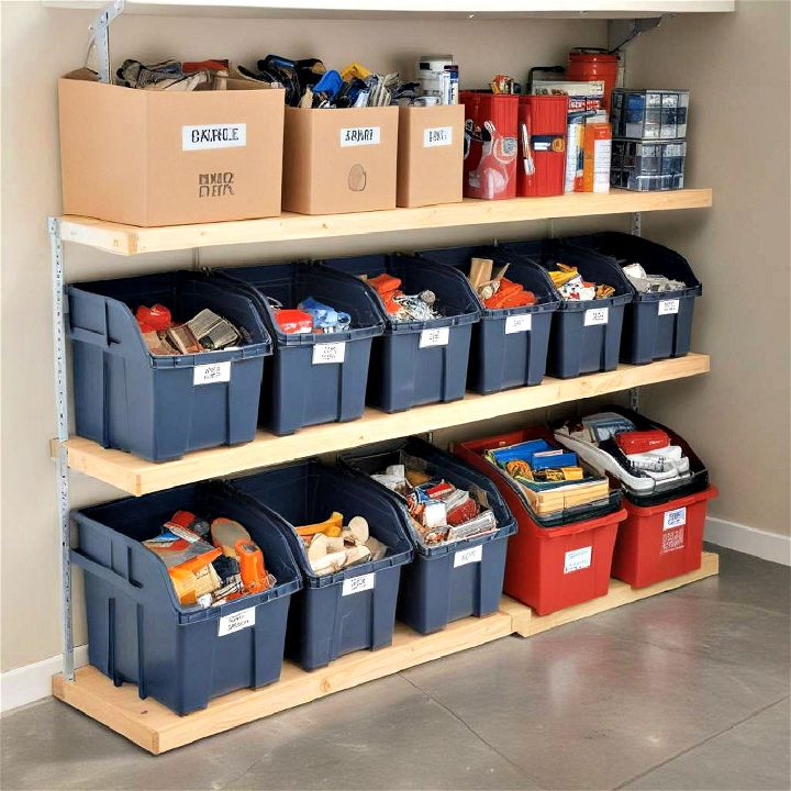 easy stackable bins for garage